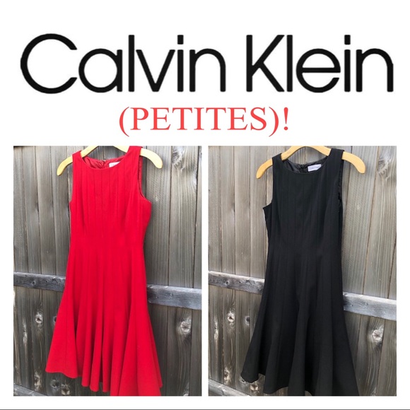 Calvin Klein Dresses & Skirts - Calvin Klein Petite Dresses black | red